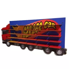 Imagem do Expositor Suporte Carreta Adesivada 25 Carrinhos Garage Estante