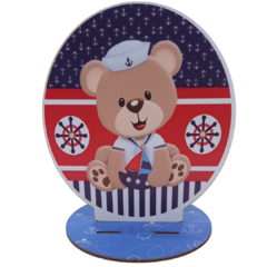 12 Peças Centros Mesa Urso Marinheiro 1 Personalizado Lembranças Festa - LOPES MDF