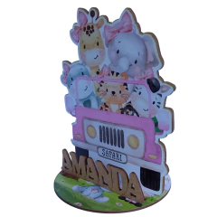 12 Peças Centros Mesa Safari Rosa Personalizado Lembranças Festa na internet