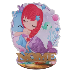 12 Peças Centros Mesa Sereia Personalizado Lembranças Festa