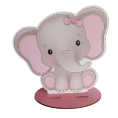 12 Centros Mesa Elefante Azul e Rosa personalizado Lembranças Festa - LOPES MDF