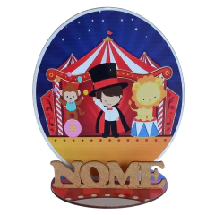 12 Peças Centros de mesa Circo magico menino Personalizado Lembranças Festa