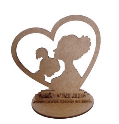 40 Centro De Mesa Mãe E Filha Dias Das Mães Mdf Lembrança Coração Eterno
