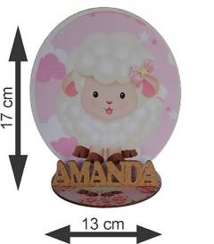 Imagem do 12 Peças Centros Mesa Ovelha Rosa Personalizado Lembranças Festa