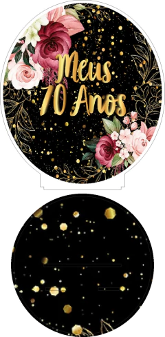 12 Centros Mesa 70 anos Personalizado Lembranças Festa