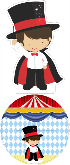 Imagem do 12 Centros de mesa Menino magico Personalizado Lembranças Festa