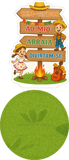 12 Centro de Mesa Placa Festa junina Menina Personalizado Lembranças Festa - loja online