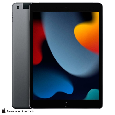 iPad Apple (9° Geração) A13 Bionic ( 10,2", Wi-Fi+Cellular, 64GB) Cinza Espacial MK473BZ/A