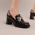 Mocassim Salto Vicenza Preto fivela Logo