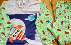 Pijama Nave Espacial Manga - comprar online