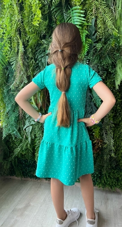 Vestido Infantil Manguinha Crepe Pipoquinha. - PATOCA KIDS & TEENS