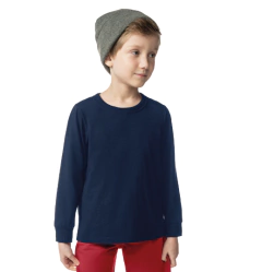 Blusa Algodão Manga Longa Azul - Rovitex.