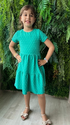 Vestido Infantil Manguinha Crepe Pipoquinha. na internet