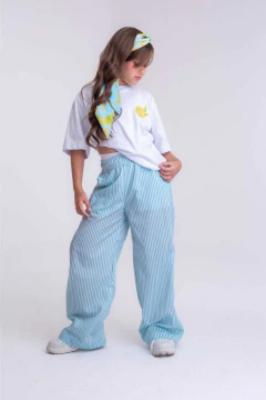 Calça Wide Listras- L2M na internet