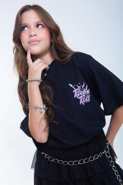 T-shirt Feminina Juvenil Over Rock.