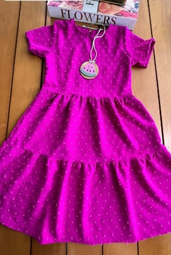 Vestido Infantil Manguinha Crepe Pipoquinha.