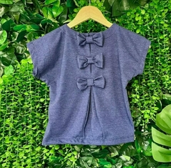 Blusa Manguinha Menina Laço 3D Ultrasoft-Bolsadinhos. na internet