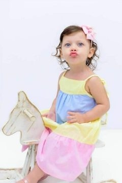 Vestido Três Cores-Juvenil/Adulto - 100% algodão. - loja online
