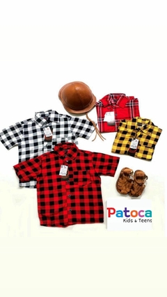 Camisa Xadrez Botão Juvenil/Adulto Masculina.