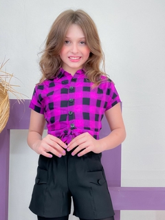 Cropped Quadriculado Juvenil Menina Viscolinho. - comprar online