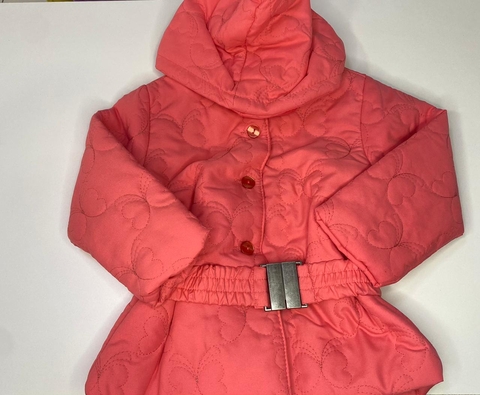 Parka Rosa Bordada Capuz- Rovitex