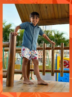 Camisa Jeans Botão- Aventura Kids. - comprar online