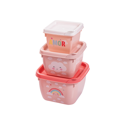 Kit 3 Potes Arco-Iris