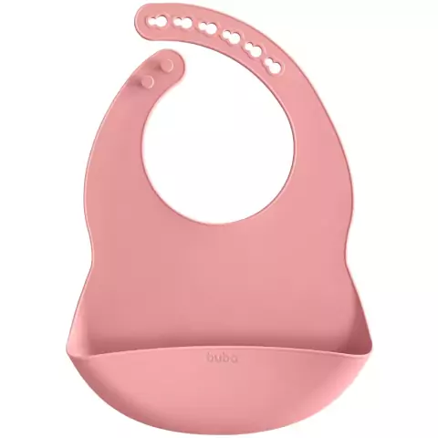 Babador Pega Migalhas em Silicone Rosa - Buba