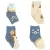 Kit 3 Pares Meia Tam 21-25 Urso Bege/Azul - Pimpolho