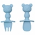 Kit Talheres Silicone Ursinho Azul - Buba