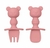 Kit Talheres Silicone Ursinho Rosa - Buba