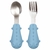 Kit Talheres Cabo em Silicone Azul Dino - Buba