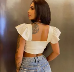 Cropped Babados - ROXO - loja online
