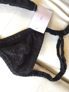 Biquini fita texturizado - preto - comprar online