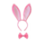 Kit Plug Anal Pompom, Tiara De Orelha Coelhinha, Grampos Para Mamilos E Laço Sexy Import - Lottus Sexshop