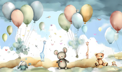 MI010 - Mural Infantil - Animales y Globos - comprar online