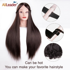 Cabeça de manequim com 65cm alileader, cabeça de treinamento de cabelo.
