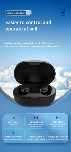 Tws bluetooth sem fio fones de ouvido com microfone esportes à prova dtwágua c - comprar online