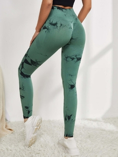 Calça Yoga Marmoreio Tie-Dye Legging Esportiva Mulheres Correndo Fitness Cintur - Lojas Shipping