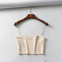 topo de colheita sexy algodão elástico camis sem mangas curto na internet
