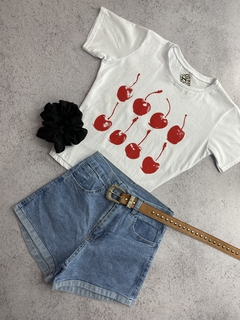 Baby tee algodón | Estampada Cherry - comprar online