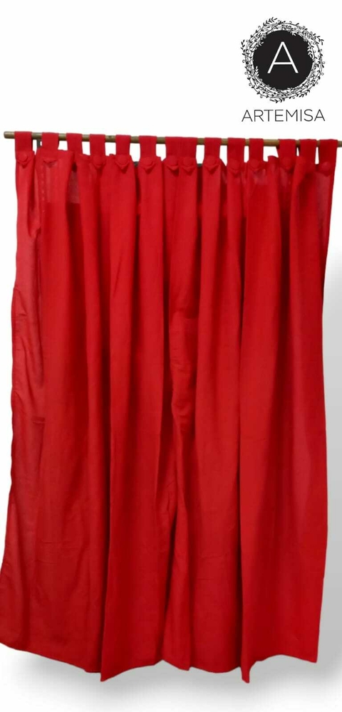 Cortinas tela Madras con botón