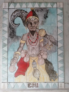 Exu - Painel em Azulejo Artesanal