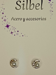 Aro luna con perla