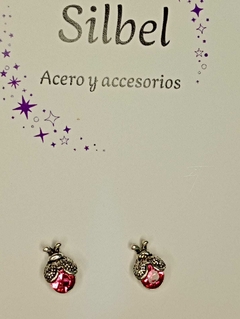 Aro Vaquita con piedra rosa