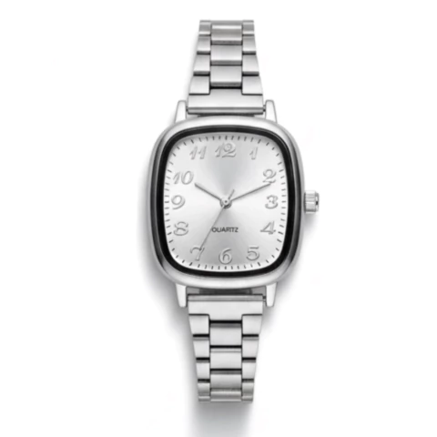 Relógio Unissex tamanho padrão Fundo Branco - Aço inoxidável - comprar online