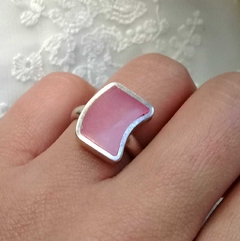 Anillo Piedra Natural Rodonita Plata 950