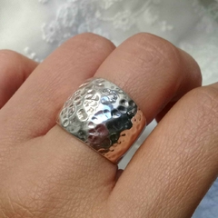 Anillo Ancho Jaspeado Plata 950