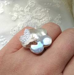 Anillo Flor y Mariposa Plata 950