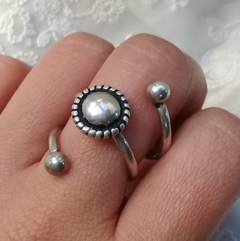 Anillo Espiral con Empavonado Plata 925